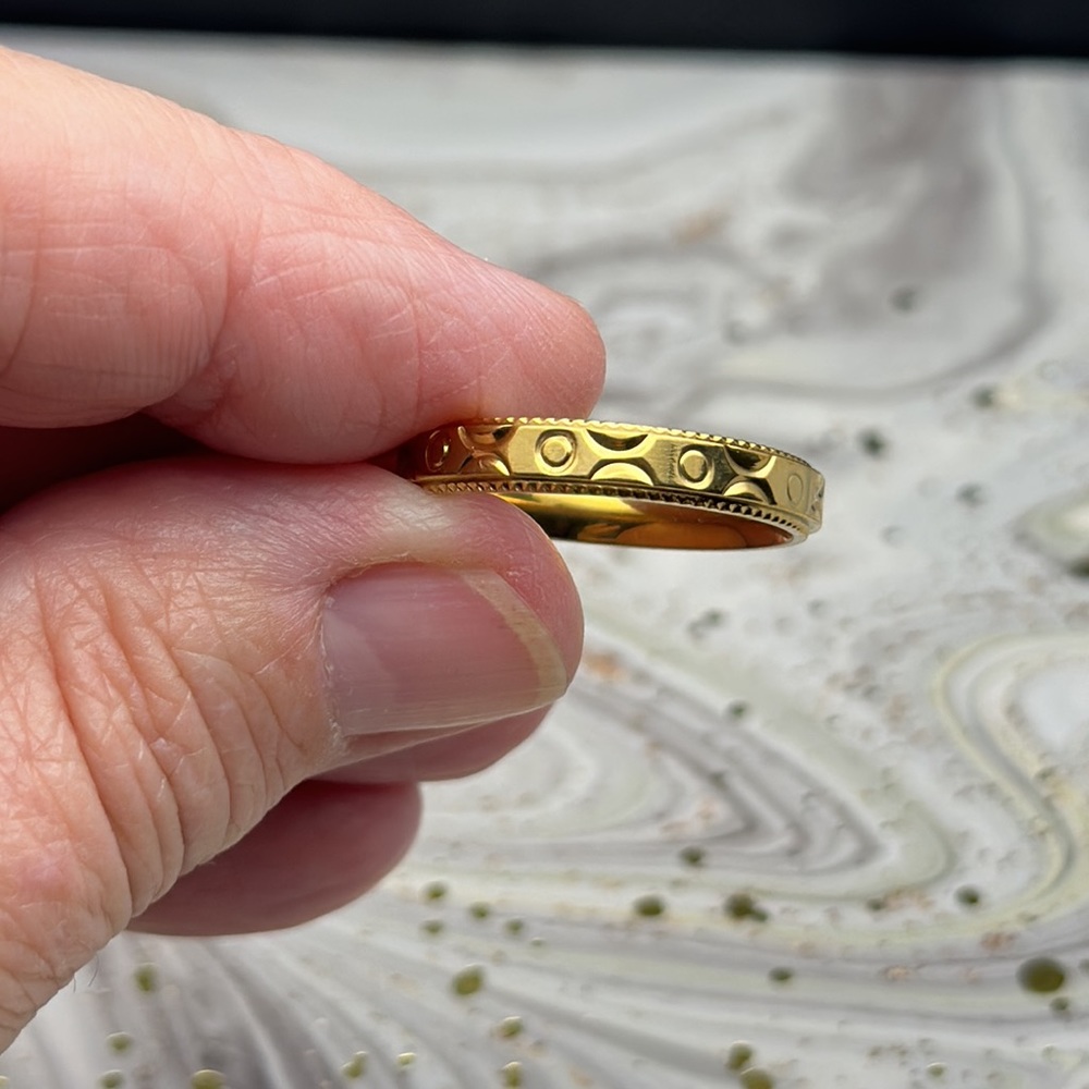 4mm Gold Stainless Ring, Various Sizes